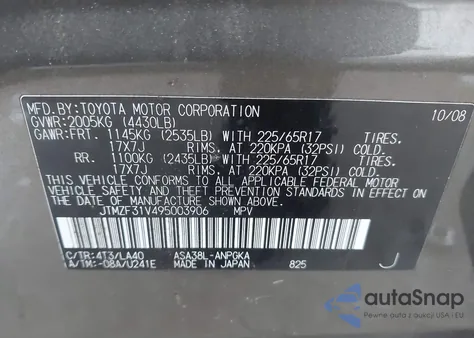 2009 Toyota Rav4 Limited from USA, damaged, VIN JTMZF31V495003906